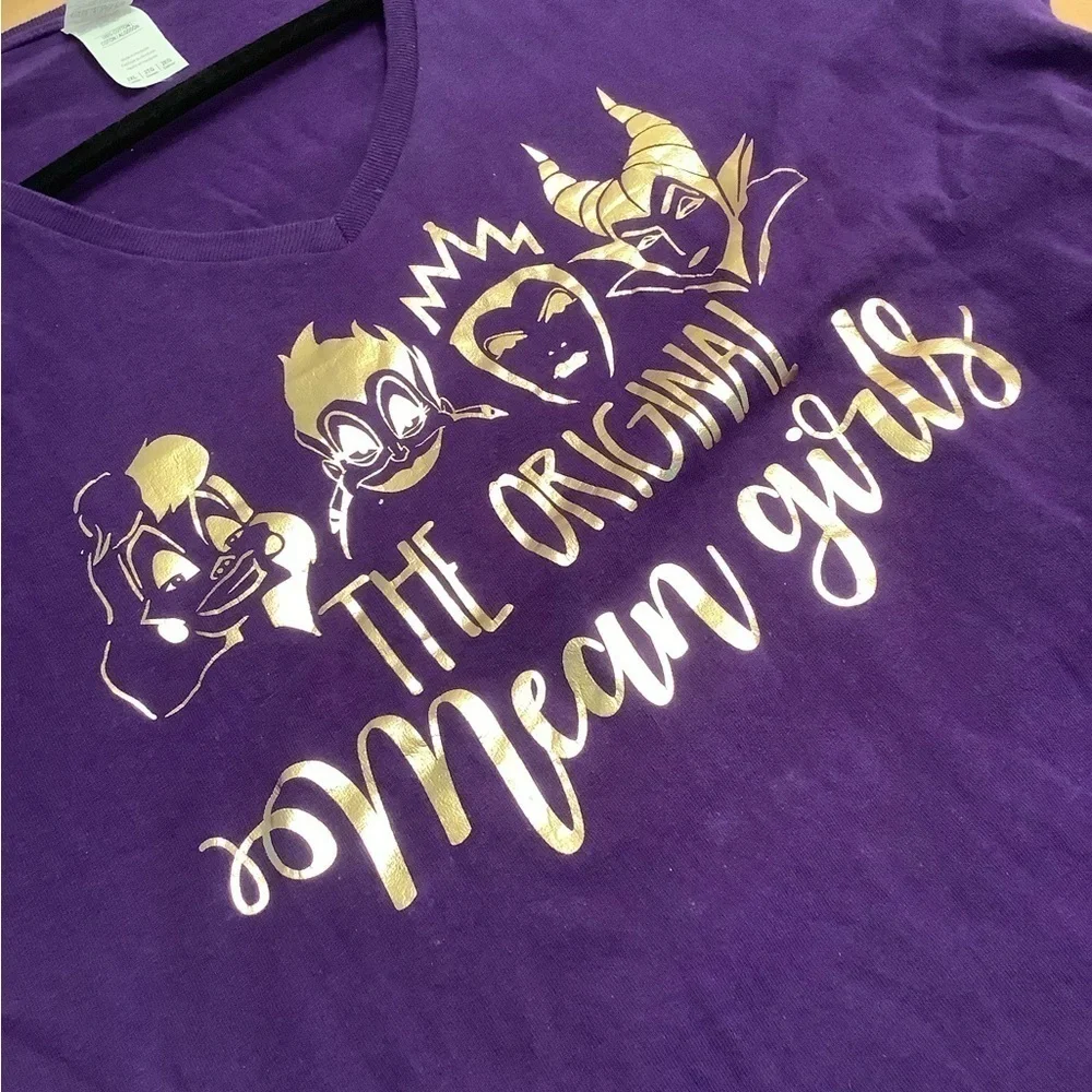 2XL “ORIGINAL MEAN GIRLS” T-SHIRT, PURPLE WITH GOLD FOIL VILLAINS - Picture 3 of 5